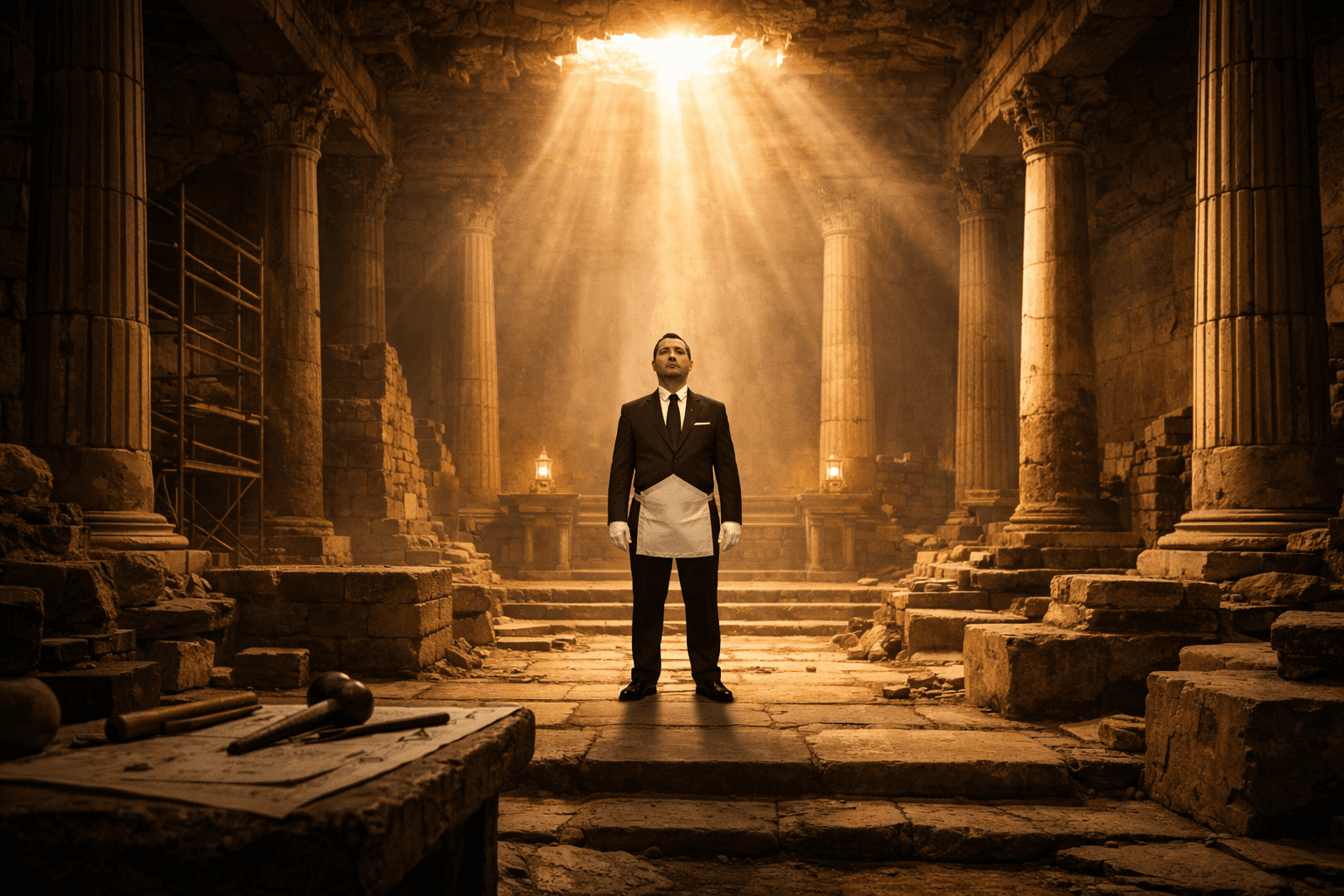 Templo simbólico representando a construção interior na Maçonaria